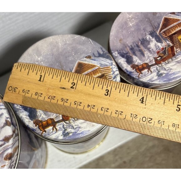 Winter Scene Decorative Nesting Tins With Lids Elfs Sleigh Cabin Set Of 3 - Picture 12 of 15